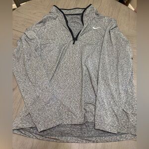 Nike Men's Heathered Gray Zip-Up Sweater